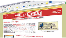 Achill Signs web site, created by Digital Acla
